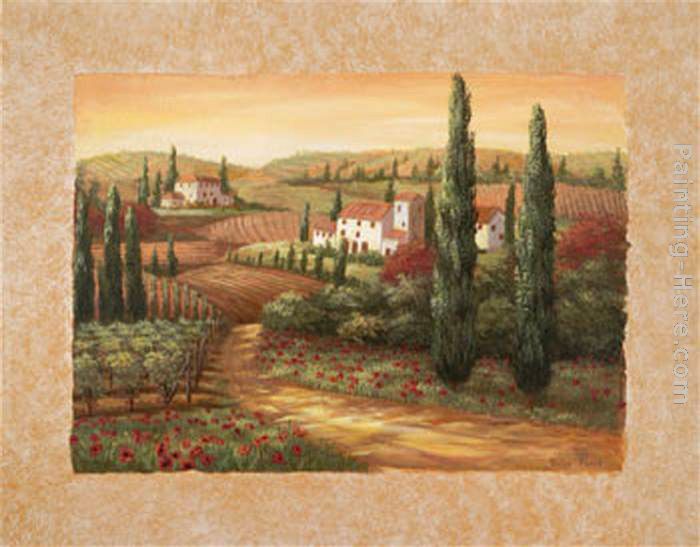 Tuscan Sunset II painting - Vivian Flasch Tuscan Sunset II art painting